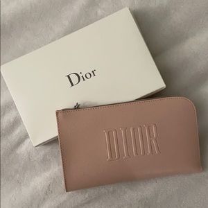Pink Dior makeup pouch